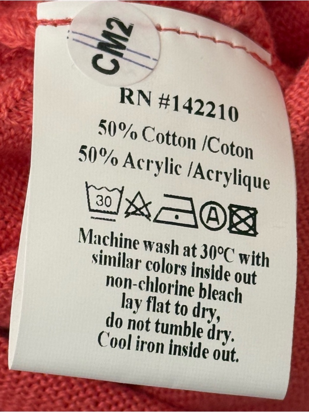 Mersea Catalina Cotton Gurlie Polo Peach Knit Sweater OS NWT  ($118) - Picture 9 of 9